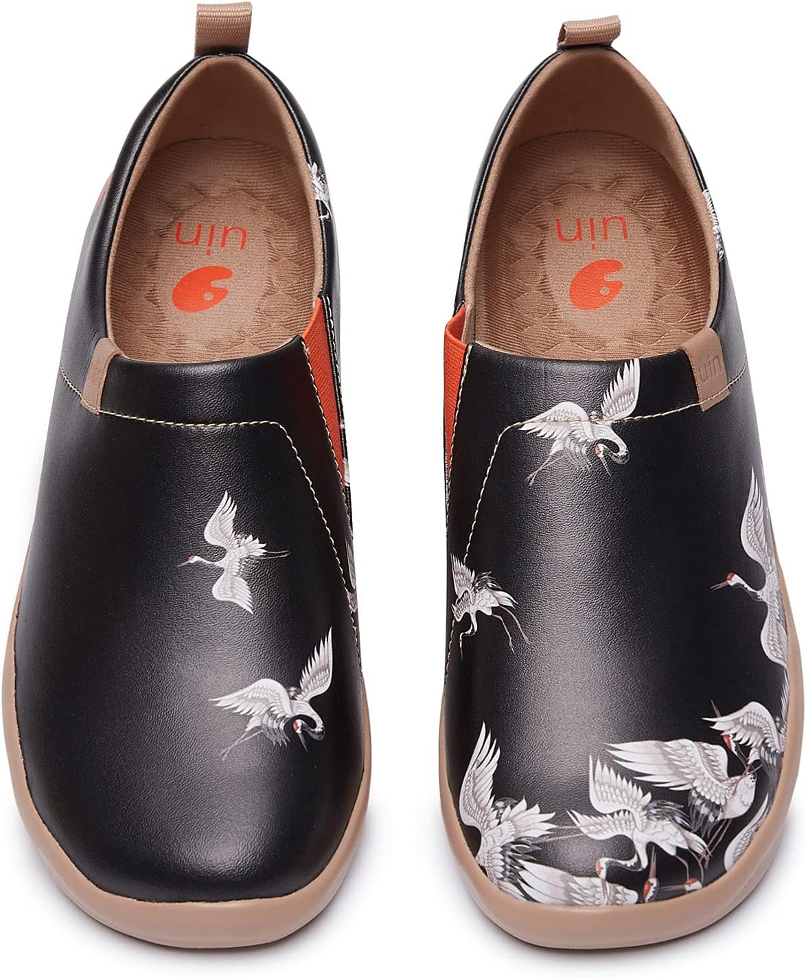 – Women's Leather Flat Shoes Walking Casual Microfiber Loafer Travel Painted Couple Fashion Slip On Shoe