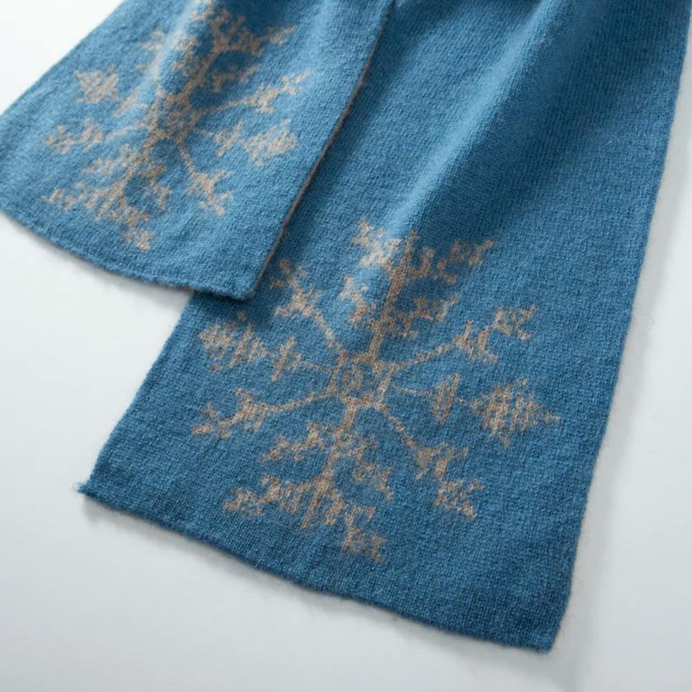 Écharpe en Cachemire Écharpes Chaudes d'hiver Style Mode tricoté Motif Floral écharpe épaisse Foulard pour Femmes