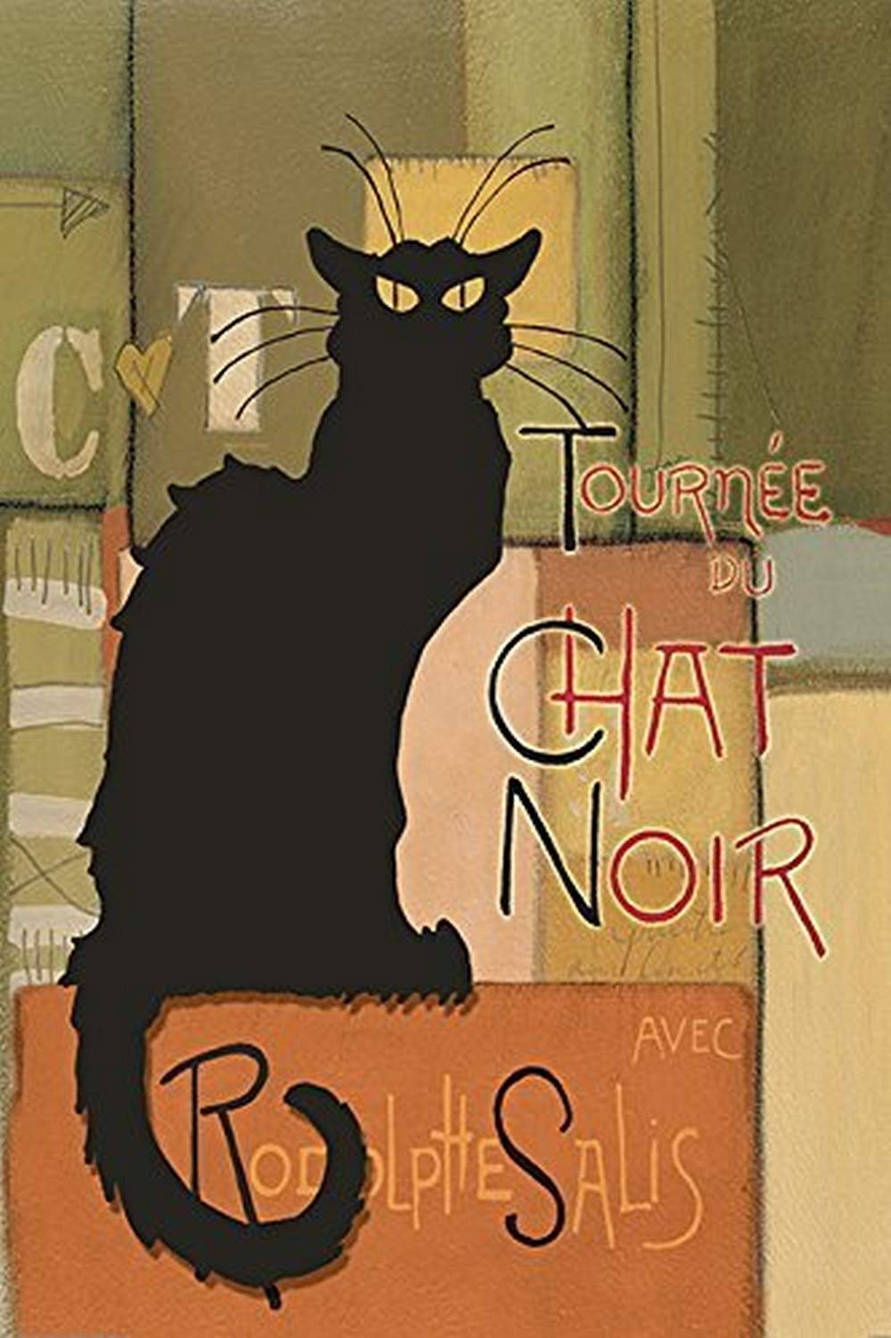 Amazon.com: buyartforless Abstract Chat Noir (Black Cat) GICLEE
