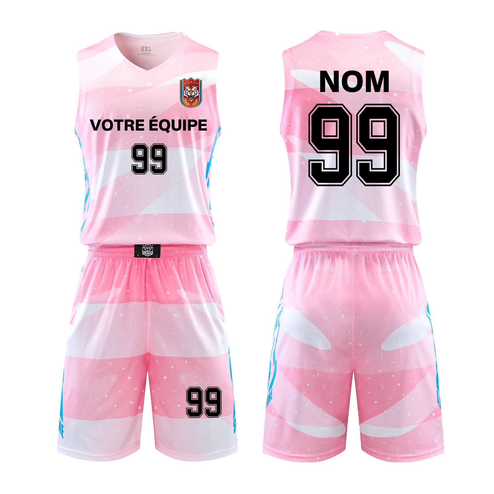 Maillots de Basket Enfant personnalisés Nom, numéro, Logo de l'équipe Maillots de Basket nom de l'équipe