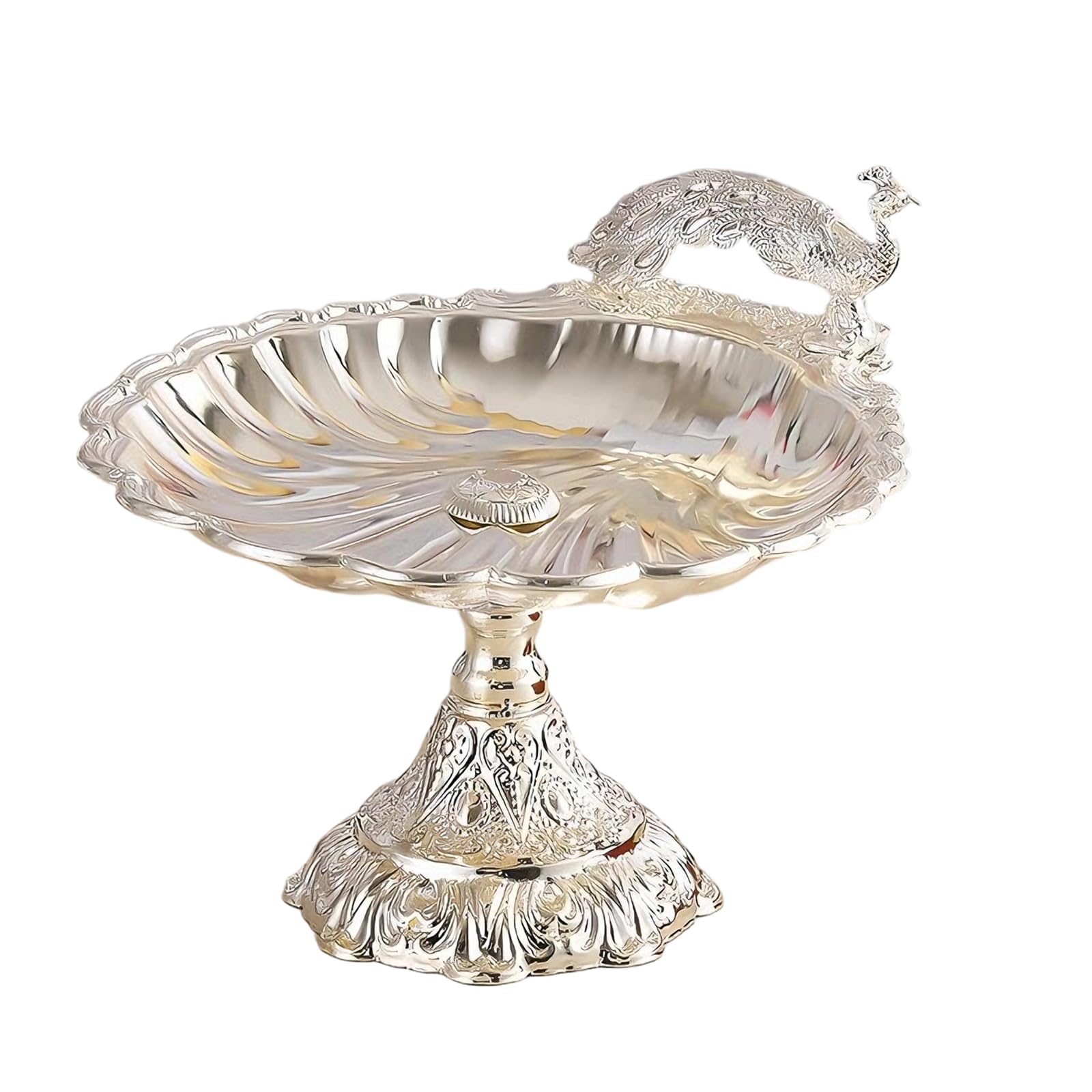 LUCKGONI European Retro Styles Peacocks Shell Snacks Tray For Fruits Nut Dessert Multipurpose Serving Bowl