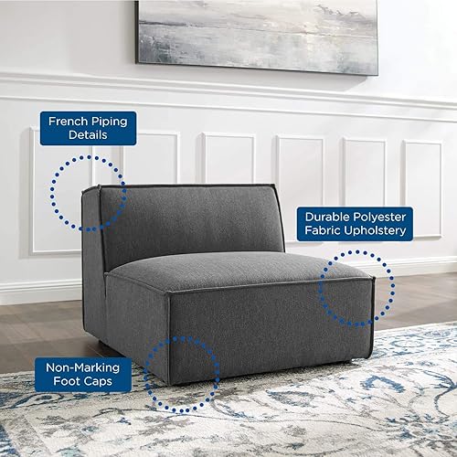 Miniatura 7 de Modway EEI-3872-CHA Restore - Sofá seccional sin brazos, color carbón