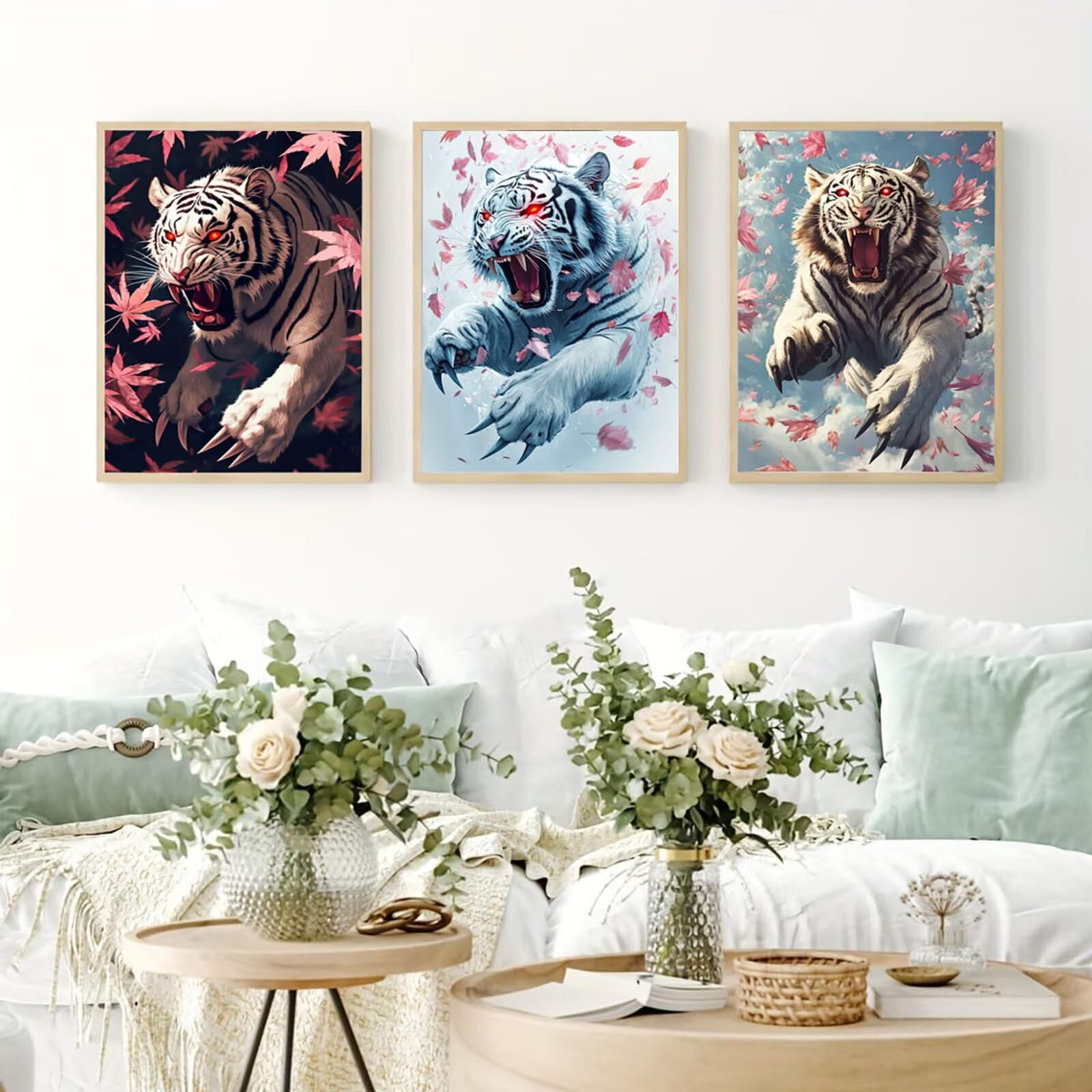 Cnyaunfi 3 Pezzi Animali Pittura Diamante Fai-Da-Te 5D Blu Diamond Painting Kit Completo per Hobby Creativi Adulti, Pittura Diamante Artigianale Per La Decorazione Della Parete Di Casa 50x70cm YF-3368