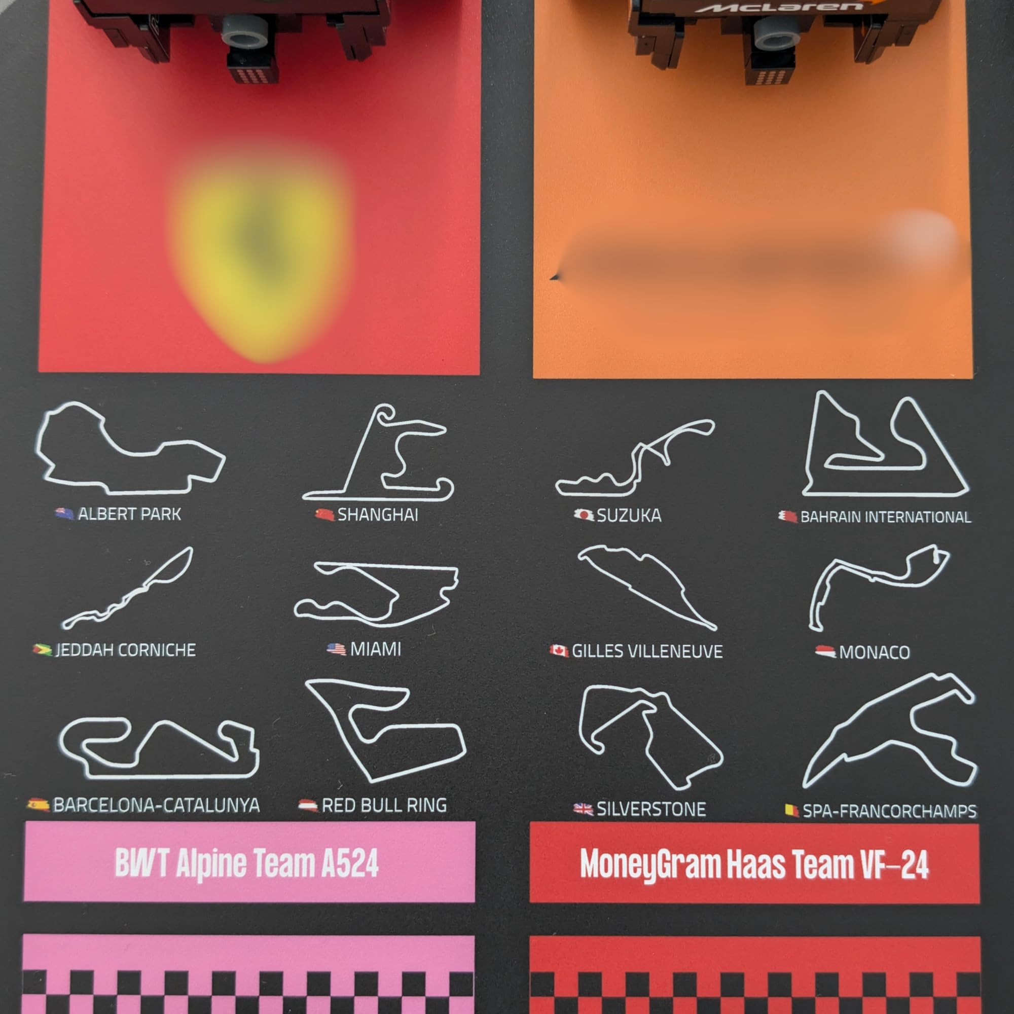 Générique Display à encadrer 50×70 cm pour collection LEGO F1 Speed Champions – Support Forex 3 mm - Décoration murale pour collectionneurs - Figurines non incluses