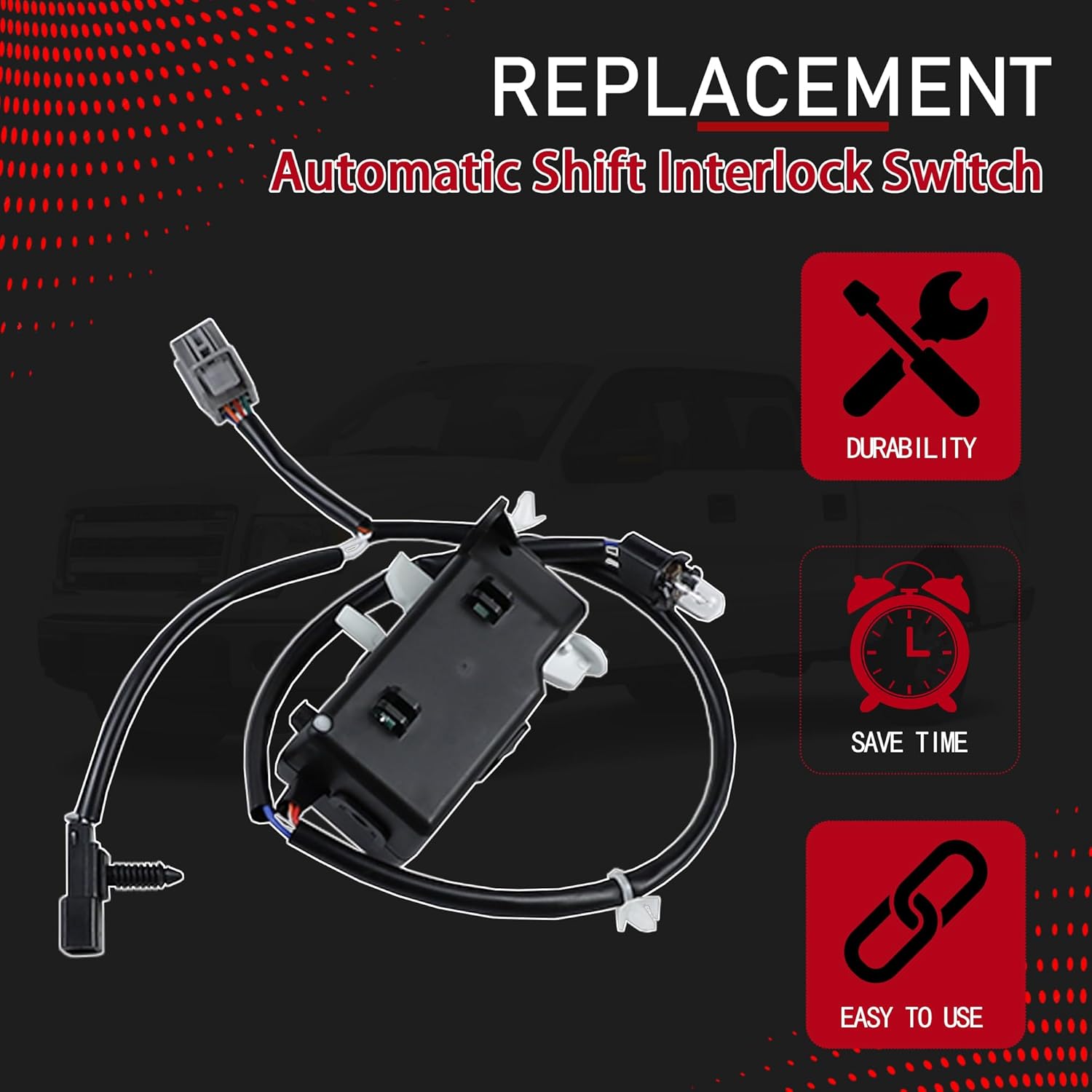 Automatic Shift Interlock Switch Compatible with 2004-2014 Ford F150 2006-2008 Lincoln Mark LT Transmission Shift Actuator Replaces 609-039 609039 4L3Z-7E096-AA 4L3Z-7E096-AB 4L3Z7E096AA