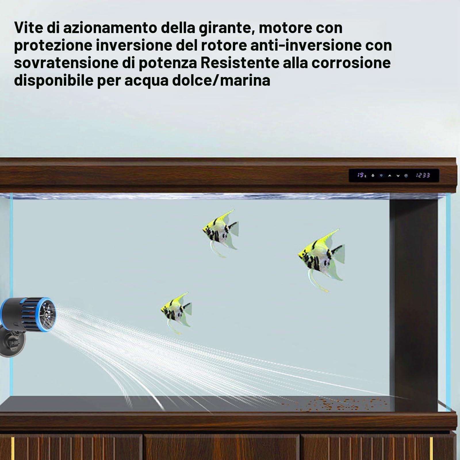 Vegena Pompa per Acquario con Supporto Magnetico, 7000L/H 10W 360° Wave Maker Pompa per Acquari d'acqua Dolce e Salata