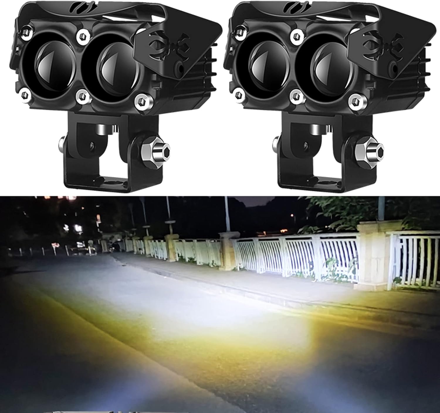 EOHMAK LED Motorcycle Driving Lights External Spotlights