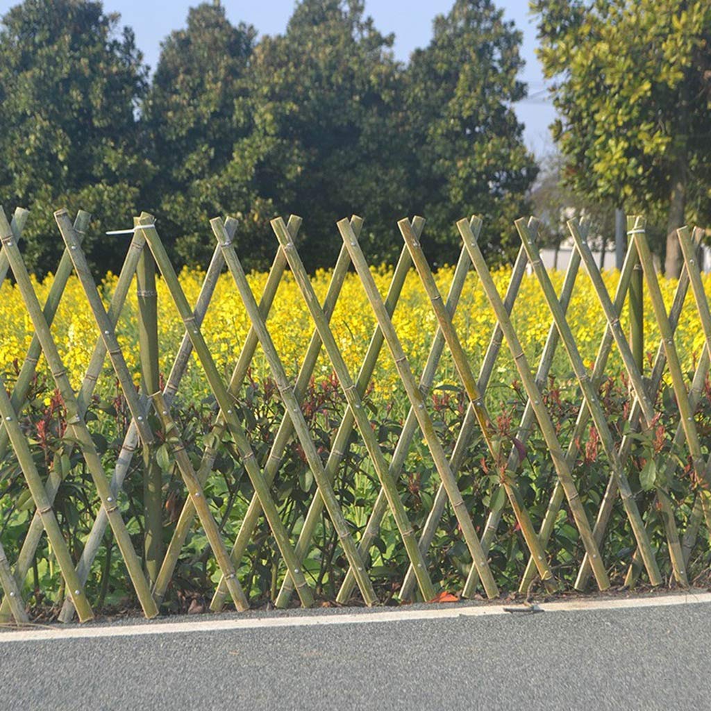 Recinzione a graticcio in bambù per cortile con 10 colonne estensibili e pannelli da parete pieghevoli, dimensioni 30 x 180 cm