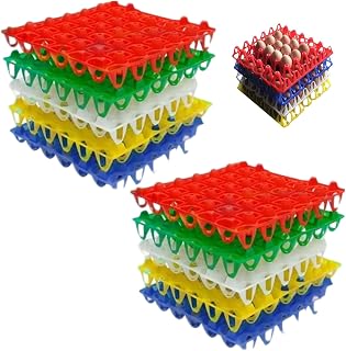 Caja de huevo, bandeja de huevo de 10 piezas, 30 células bandeja de plástico, recipiente de almacenamiento de color reutilizable apilable para almacenar, clasificar, cartones