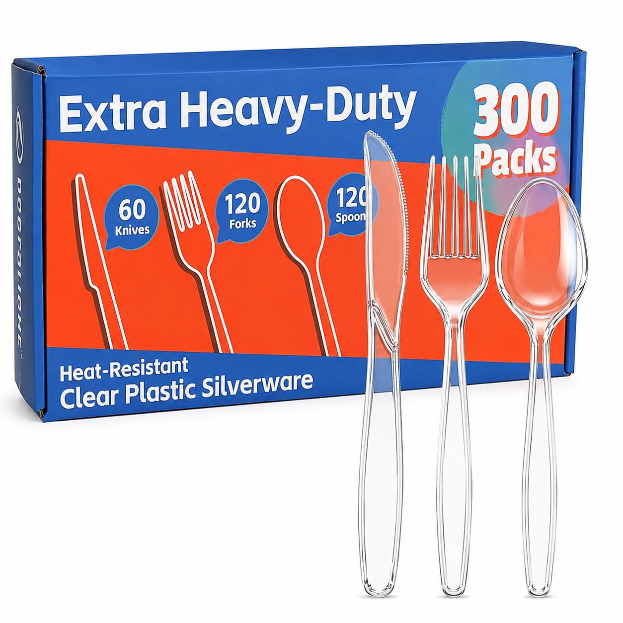 [400 Count] Plastic Silverware Set, Extra Heavy Duty Plastic Forks and Spoons, Heat Resistant & BPA-Free Disposable Utensils Cutlery Set for Party — Amazon image 7