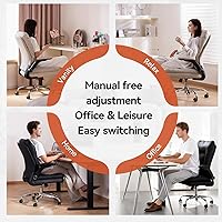 Vista 9 de LEAGOO Silla de oficina ejecutiva ergonómica, sillas de escritorio cómodas con respaldo medio con brazos abatibles acolchados 3D, silla enrollable