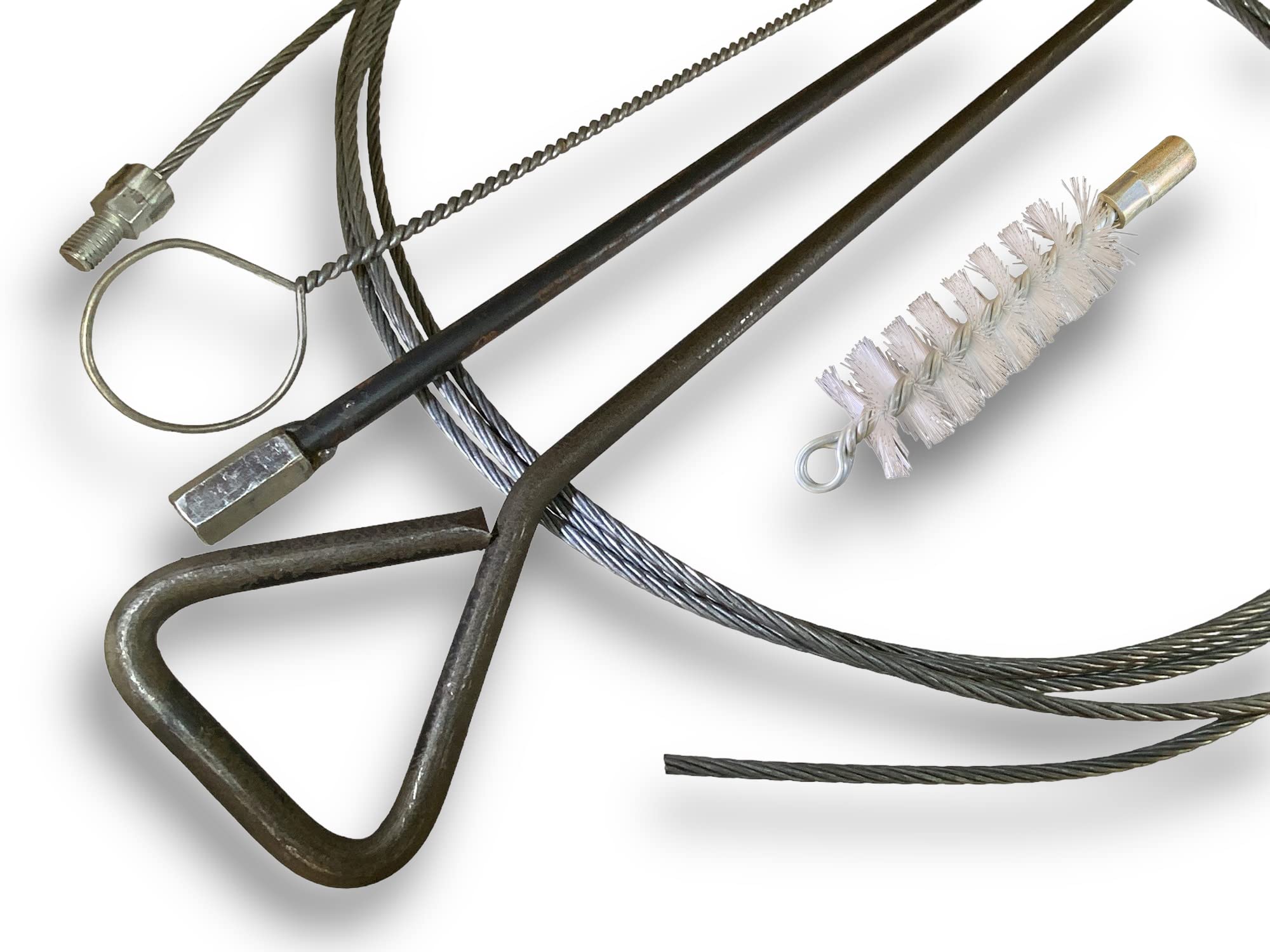 Zestaw szczotek do rur PRO NYLON Ø 35 mm | 1 drążek sztywny 100 cm + przedłużacz 100 cm + 1 elastyczny pręt 80 cm + 1 fretka kablowa 7 metrów | Złączka M12*175 | Szczotka do czyszczenia rur | Kibros 41SCN35TF