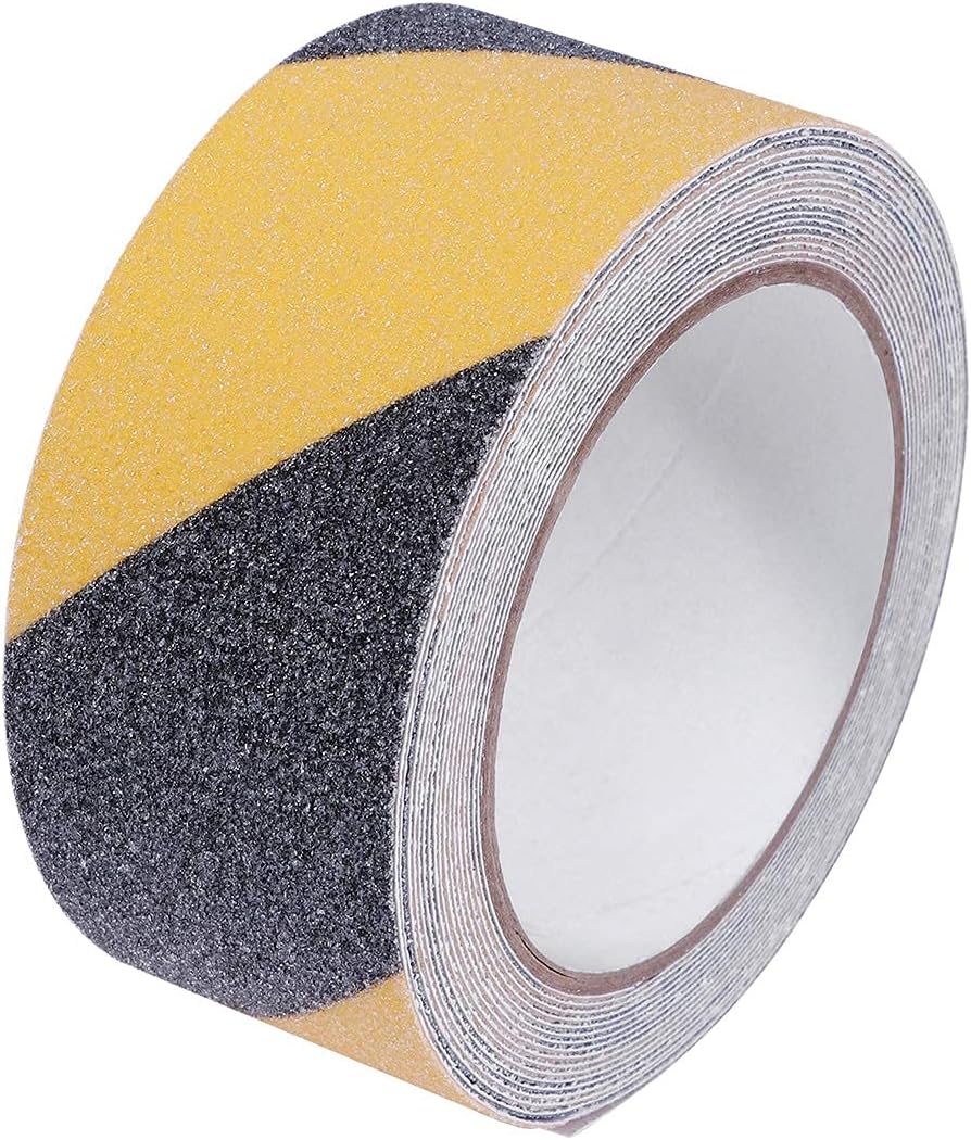 Hazard Tape, Anti-Slip Safety Tape Adhesive Social Distancing Tape for Outdoor Steps Stairs Floors Walls Indoor High Traction Warning Tape (About 5cm x 5m)