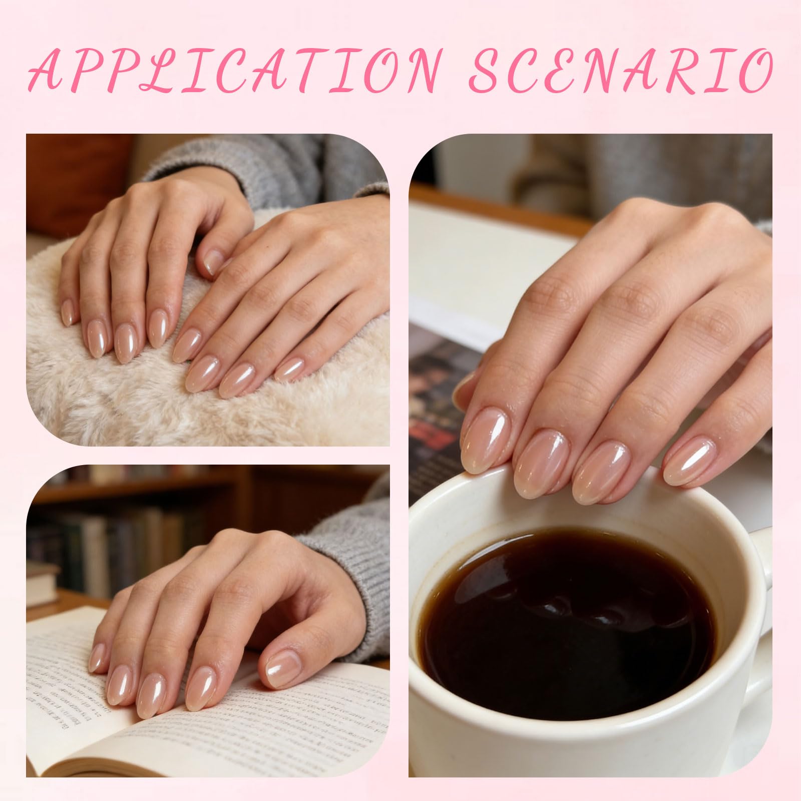 Press On Nails Zestaw 24 krótkich sztucznych paznokci w kształcie migdałów z chromowanym odcieniem chromu, efektem lustra i perłowym połyskiem, do eleganckiego użytku na co dzień