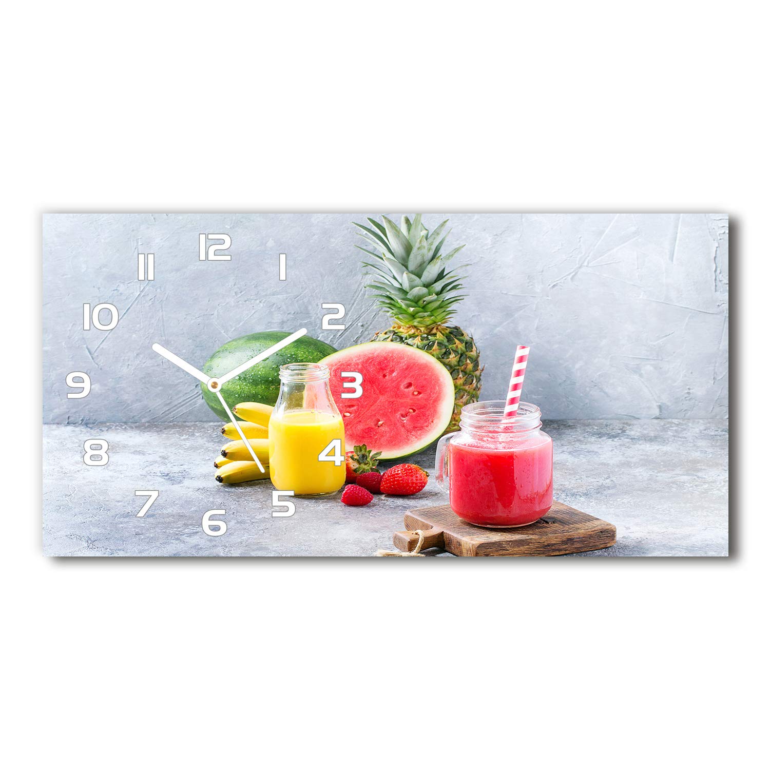 Horloge en verre de sécurité 60x30 cm Tulup, impression design haute qualité