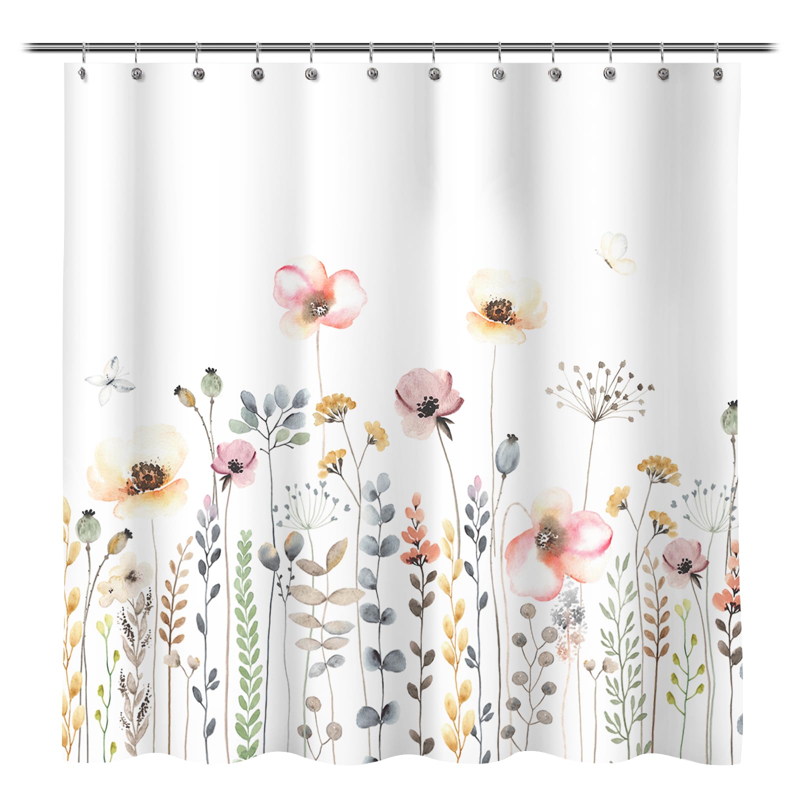 Photo 1 of **SEE NOTES***  2 Pack Shower Certain:

Floral Plant Fabric Shower Curtain, Spring Multi Color Flower Shower Curtains for Home Decor, Botanical Bath Curtain for Bathroom Washable, 71x71 Inch Colorful

Woisut Shower Curtains, Thickened Water Proof Quick Dr