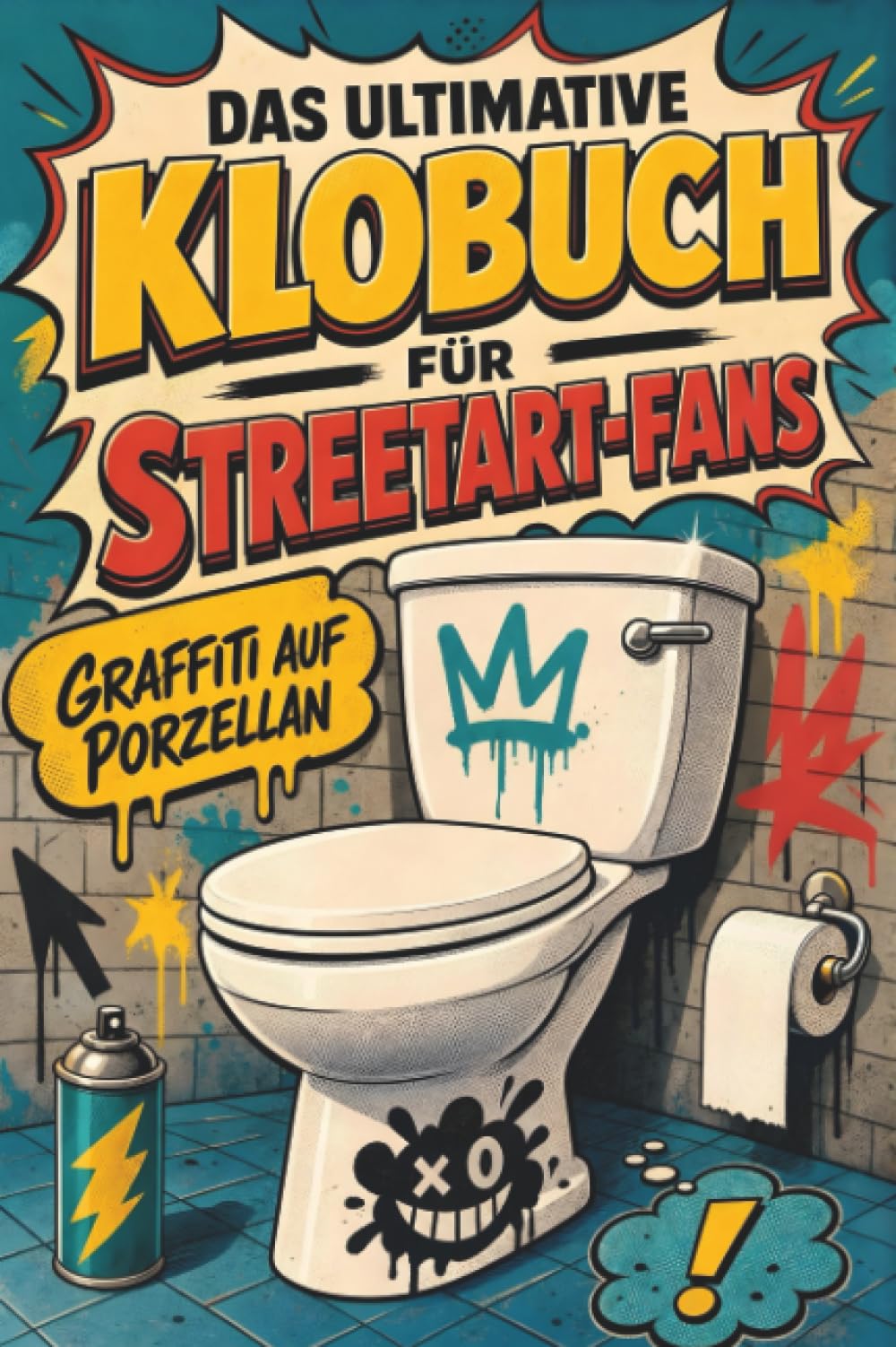 Das ultimative Klobuch für Streetart-Fans: Graffiti auf Porzellan. Lustiges Geschenk für Fans von Streetart, Graffiti und Banksy