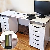 Vista 7 de KINJOEK Paquete de 8 patas ajustables para muebles de gabinete de 4 pulgadas, pies redondos de acero inoxidable para sofá, cama, gabinete