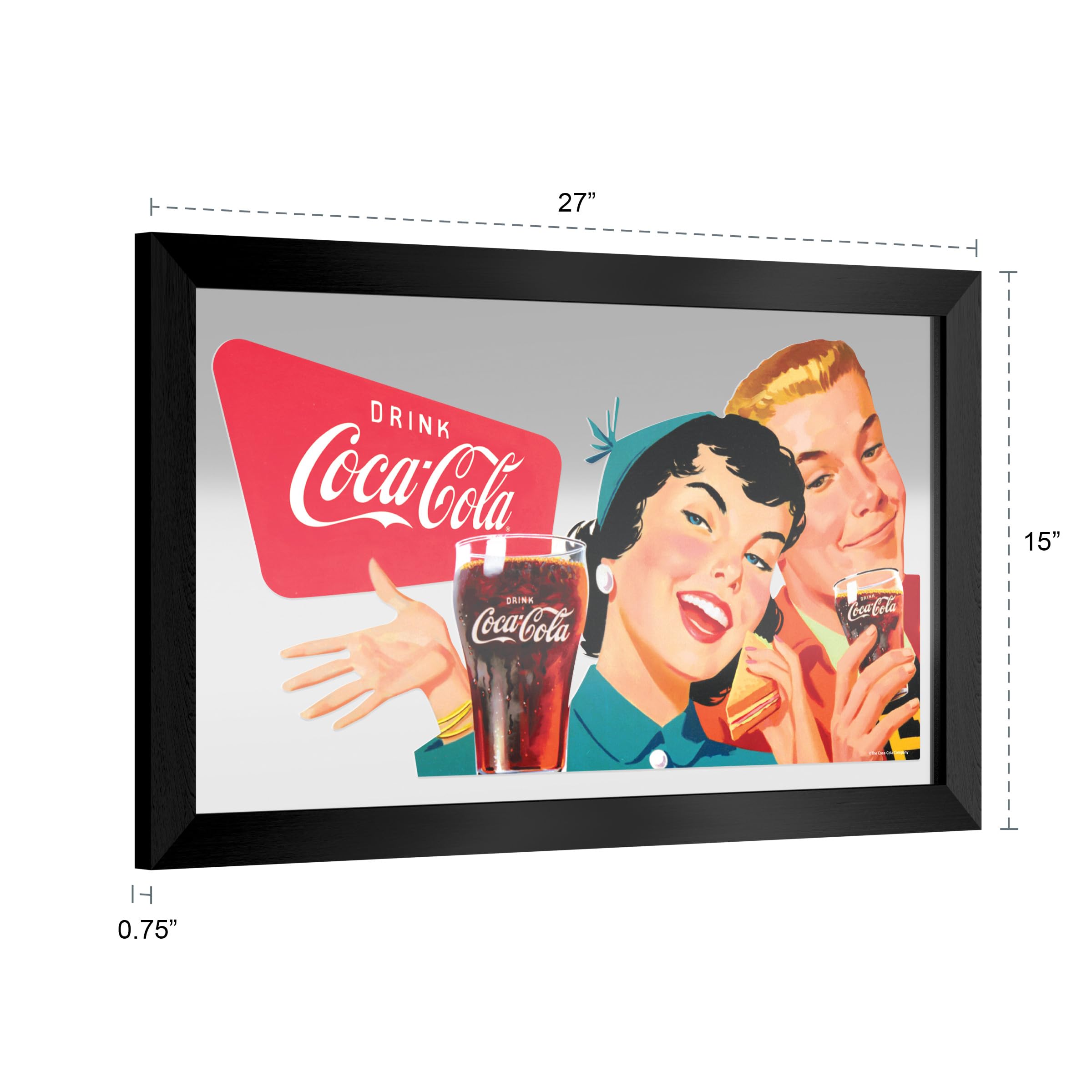 Wall Mirror - Ready-to-Hang Coca-Cola Drink Coca-Cola Black Framed