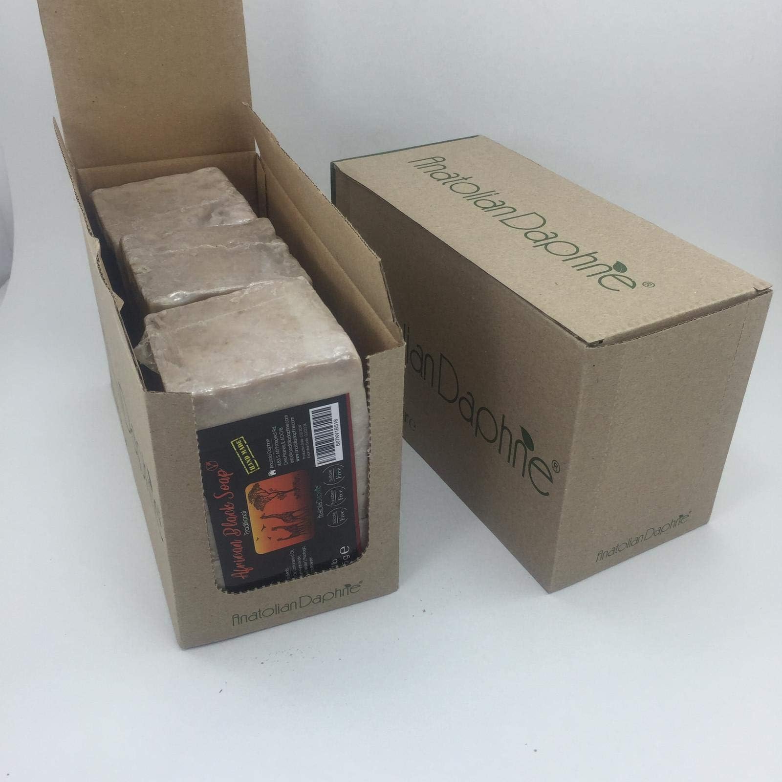 100% Pure Vegan Handmade African Black Soap, Face&Body Wash, Gluten Free, Silicate Free, Paraben Free, Sulfate Free, 30 Day Satisfaction Guarantee (3 Pounds)