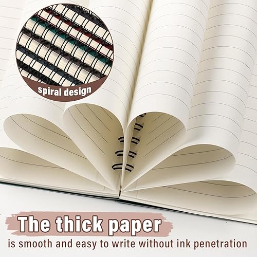 Miniatura 3 de 12 cuadernos en espiral para el trabajo A5 de 8.3 x 5.7 pulgadas, cuaderno de espiral con rayas universitarias, cuaderno de papel de estraza con