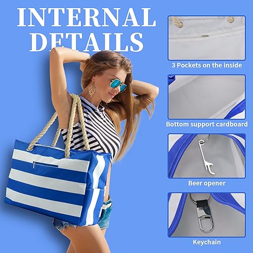Miniatura 3 de Binggemen Bolsa grande impermeable multiusos para piscina, picnic, playa, compras, Bolsa grande impermeable multiusos para piscina, picnic, playa,