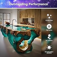 Vista 5 de Resina epoxi de 64 onzas, kit de resina epoxi transparente, sin amarillamiento, sin burbujas, resina de fundición de resina para manualidades