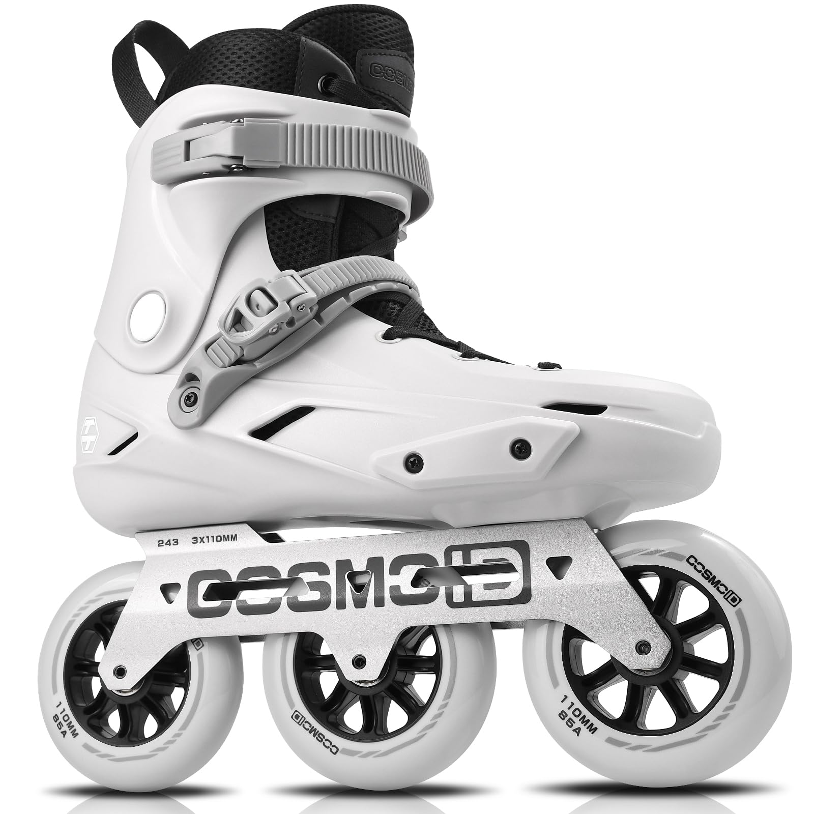 COSMOID TT3 Roller Blades Erwachsene Männlich Weiblich, Professionelle Inline Skates für Frauen Männer,Größe 38-46,Professionelle Fitness Roller Skates Blades für Unisex Grey