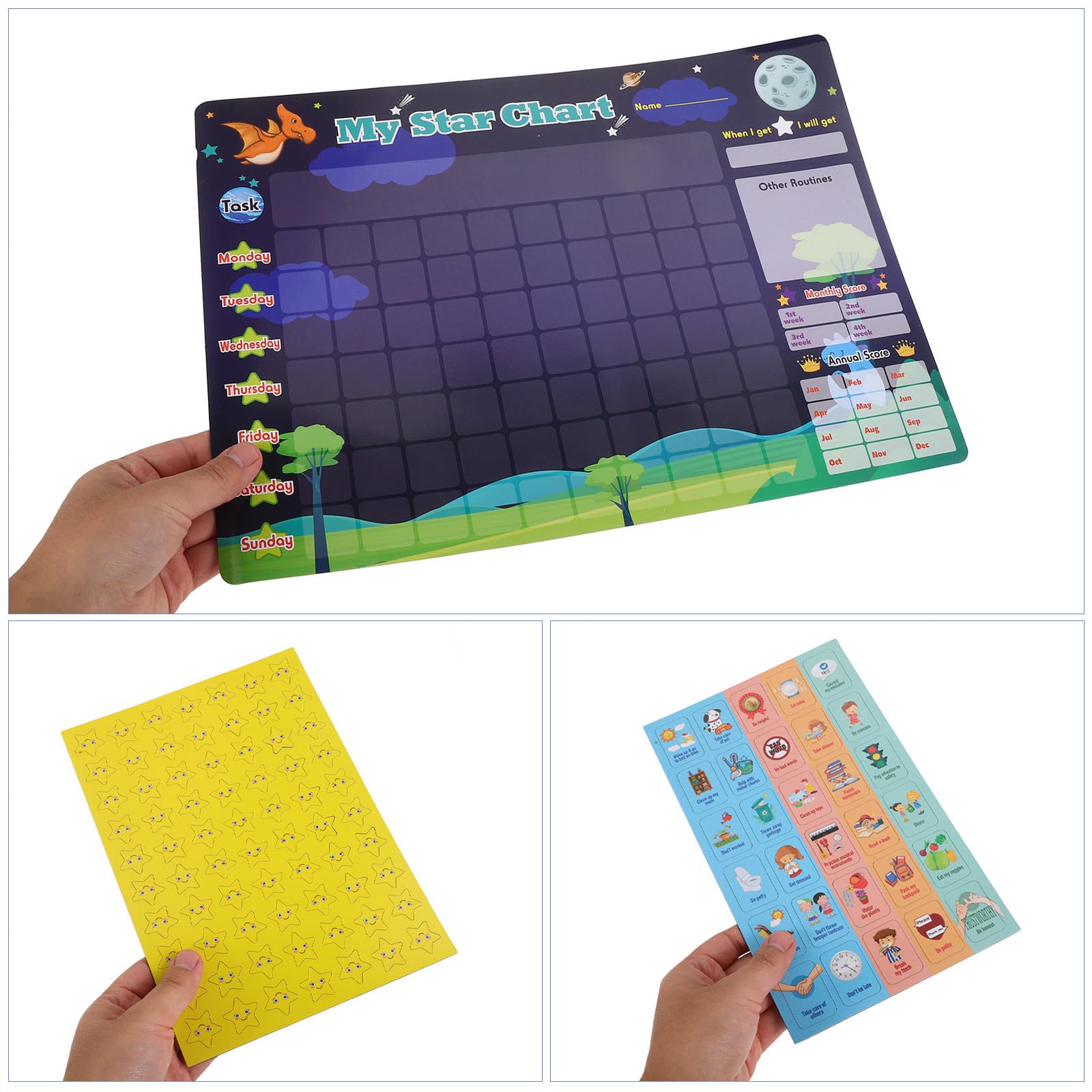 Tablero de Recompensas Magnético de Plástico para Niños | Diseño Borrable, Uso Versátil, Sistema de Recompensa por Comportamiento, Adhesión Magnética