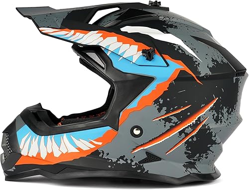 Miniatura 2 de Casco Orthrus Greyhound todoterreno seguridad y rendimiento máximos para entusiastas adultos de ATV, motocross, motos de tierra y motos de nieve -