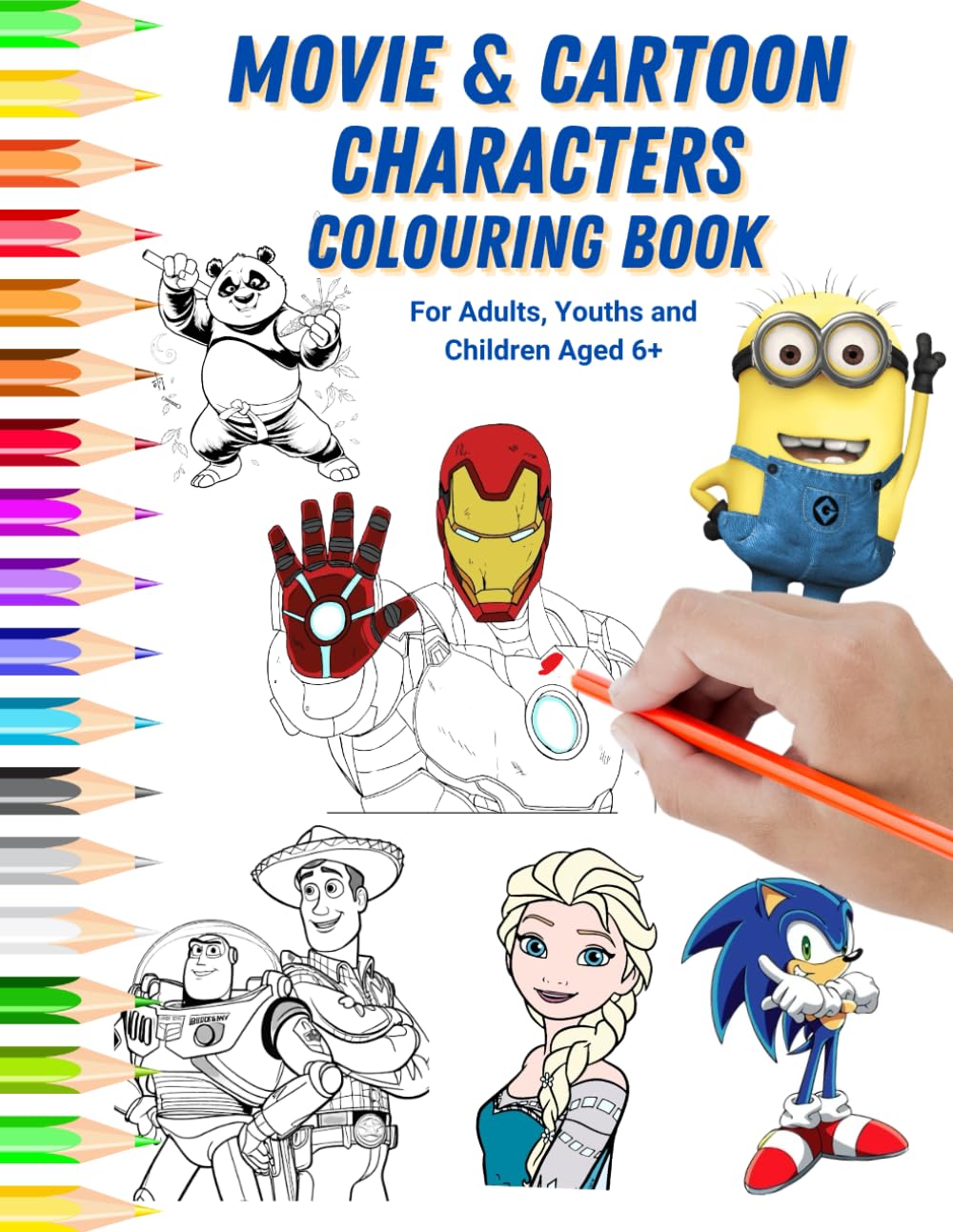 MOVIE AND CARTOON CHARACTERS Colouring Book: ALL YOUR FAVOURITE CHARACTERS