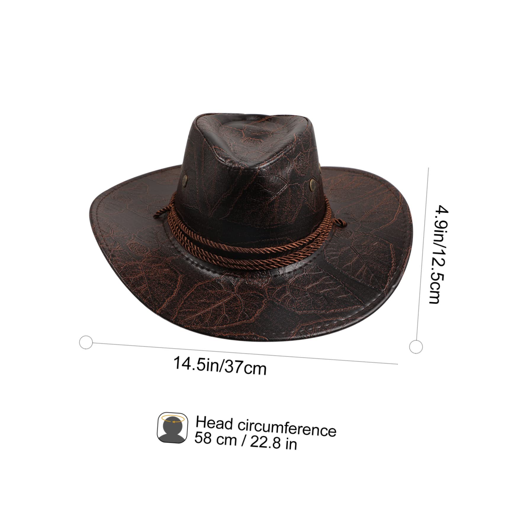 GALPADA Men's Cowboy Hat Western Denim Sun Visor Hat Comfortable Wide Brim for Travel