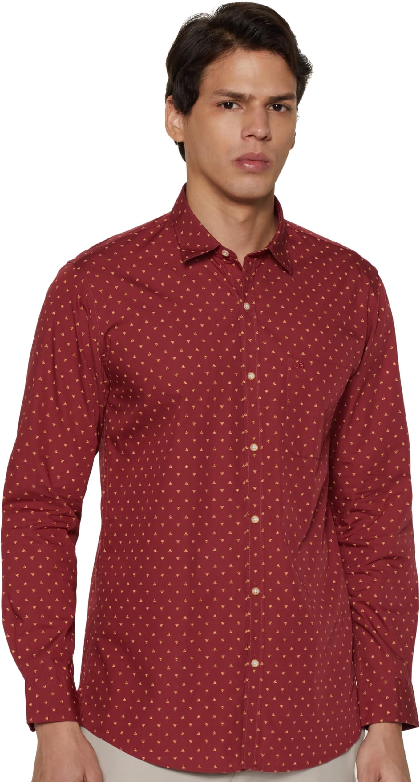 Peter England Men's Printed Slim Fit Party Branded Insignia Full Sleeve Casual Shirt Cotton