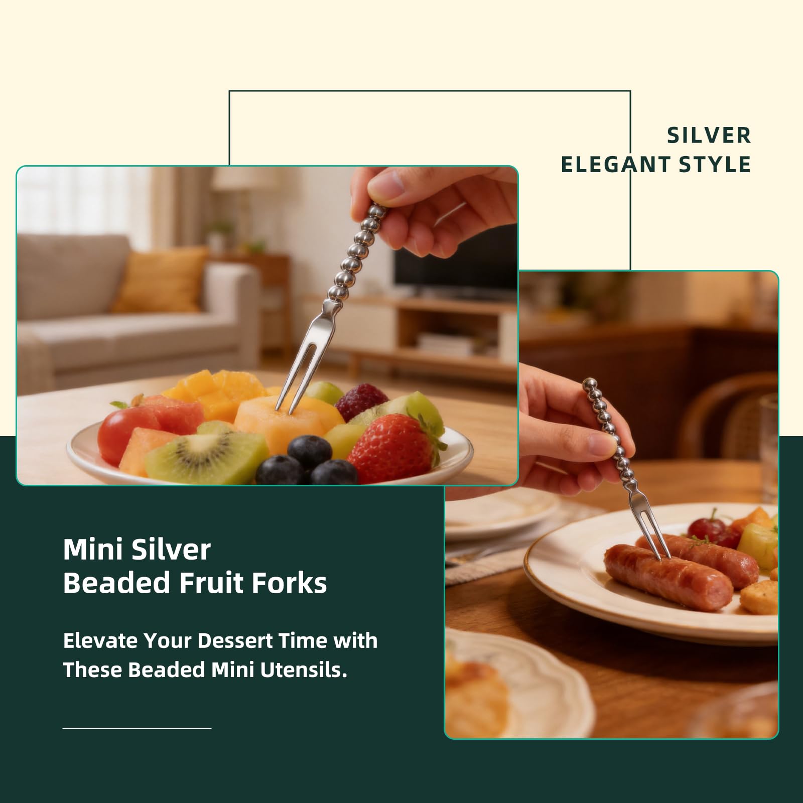Mini Dessert Forks 120 Count Silver Plated Forks, Mini Fruit Forks 4.2 Inch — Amazon image 6