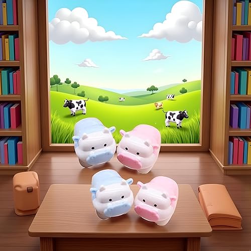 Miniatura 4 de Sacapuntas de diseño de ganado de cerdo lindo, sacapuntas de vaca buey kawaii, sacapuntas, regalos para niñas, artículos de papelería, suministros