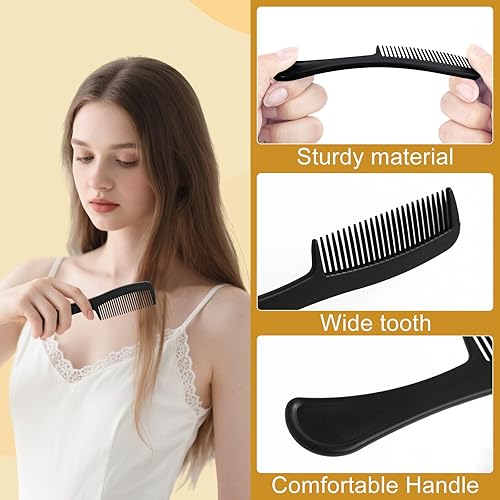 Miniatura 3 de Peines a granel envueltos individualmente, paquete de 100 peines desechables para el cabello, dientes anchos para hotel, salón, cuidado del hogar y