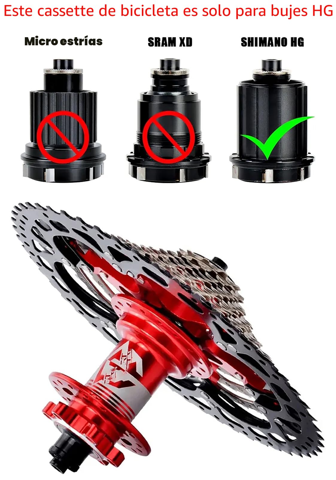 Casete de 11 velocidades 11-25T/28T/30T/32T/34T/36T/40T/42T/46T/50T/52T - Caja de bicicleta de montaña y carretera de 11 velocidades compatible con Shimano Ultegra XT Sunrace Sram