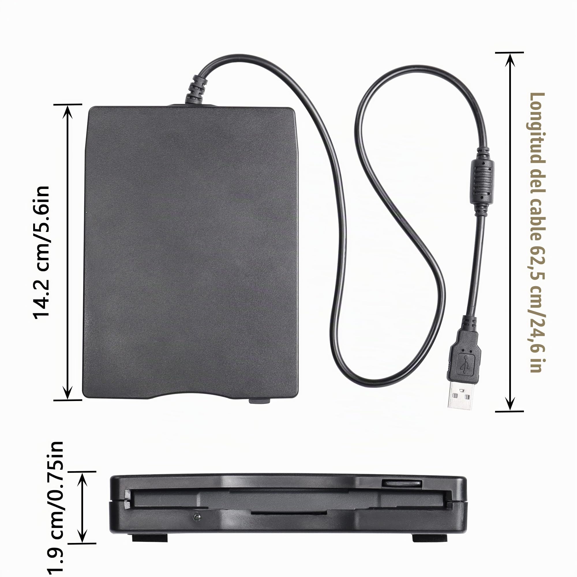 CERRXIAN - Disco USB externo portátil de 3,5" (1,44 MB, FDD, para PC Windows 98 SE, Windows XP)