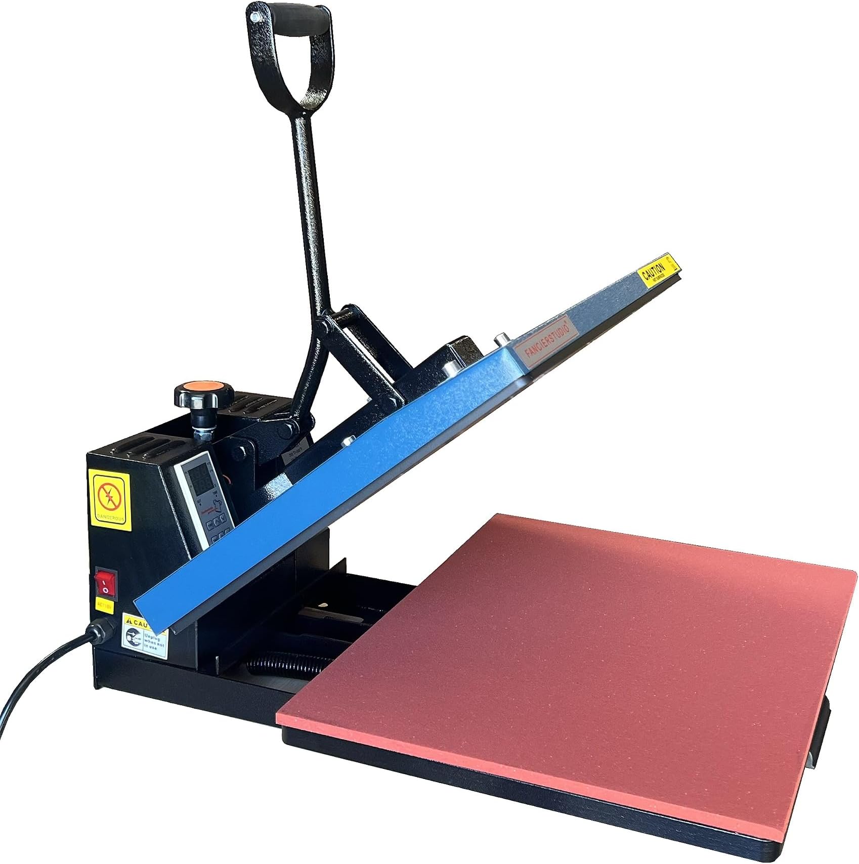 Heat Press 16x20 Lower Platen Pull Out Slide Out 5.5" Sublimation Rhinestone Heat Press FS16x20BPP Blue Black