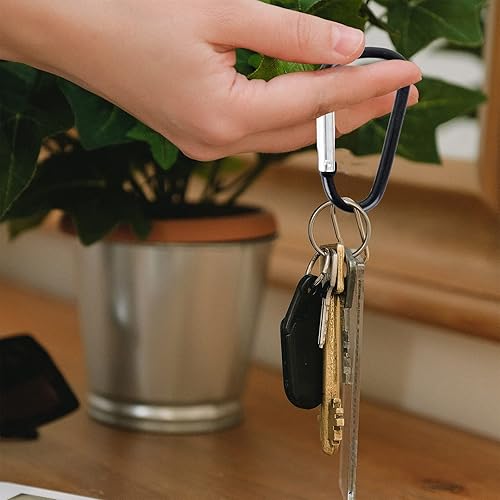 Miniatura 9 de GOGO 48PCS mosquetón clip de llavero de 3 pulgadas, gancho de mosquetón de metal de aluminio en forma de D