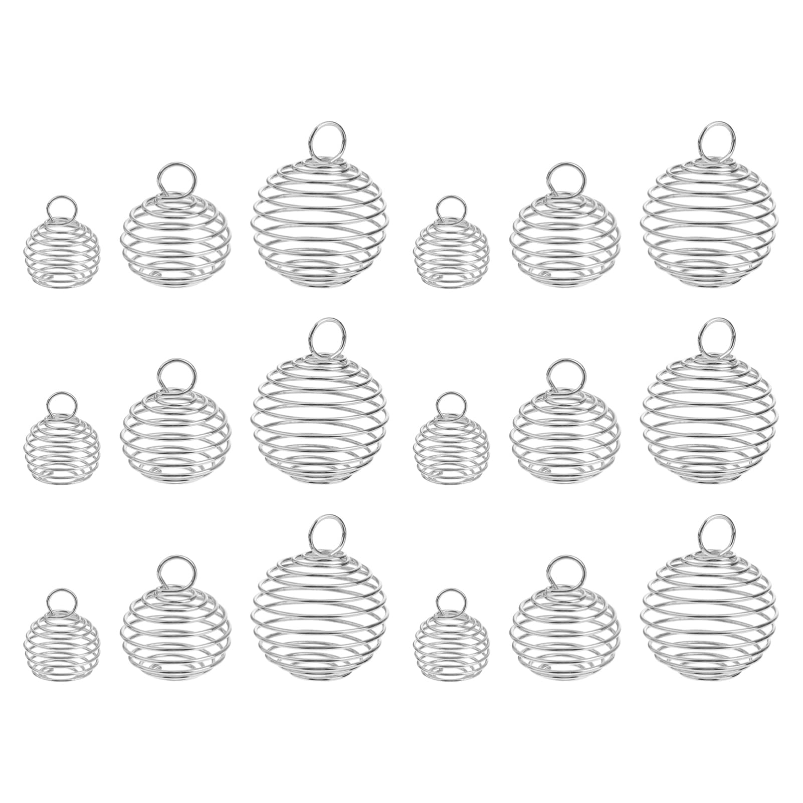 Ultnice Silver Plated Spiral Bead Cage Charm 30Pcs Bead Cage Pendant Spiral Beads Plated Charms Findings For Diy Jewelry Making