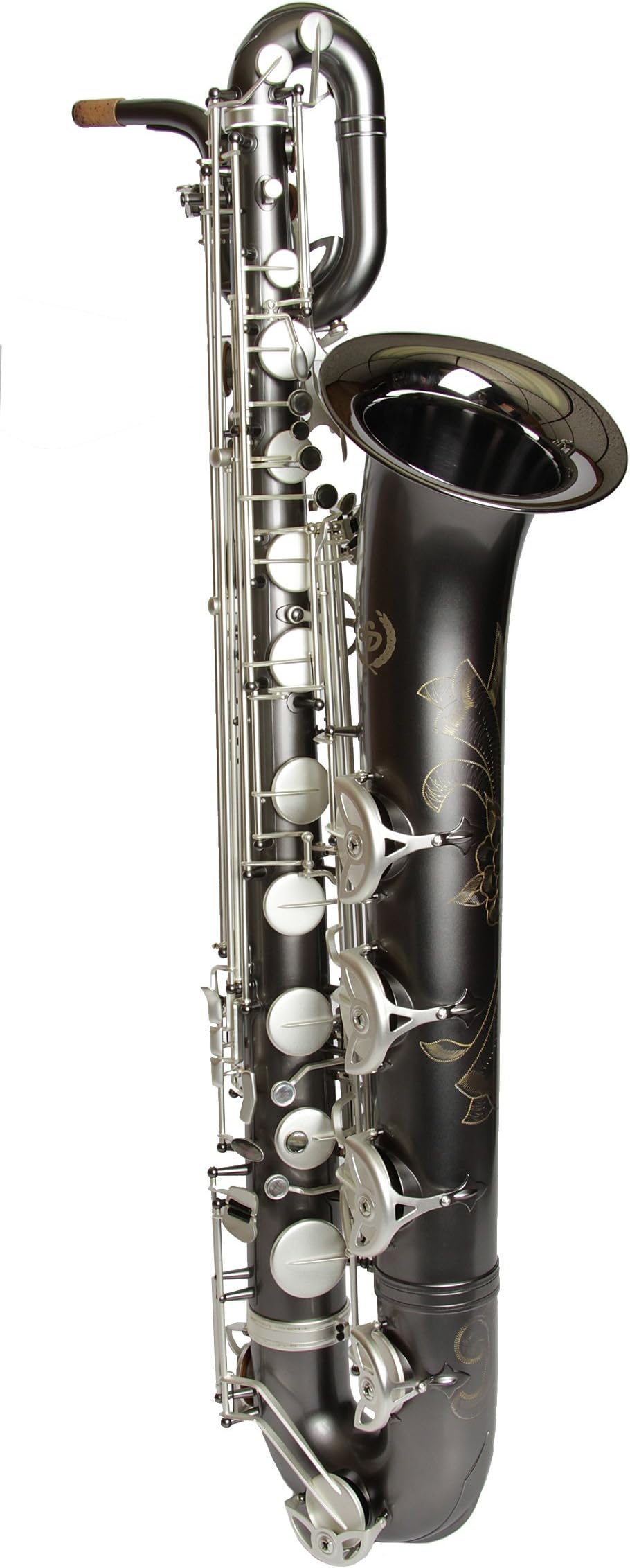 Sax Dakota SDB-1400 Professional Baritone Saxophone with Case, Gray Onyx Finish