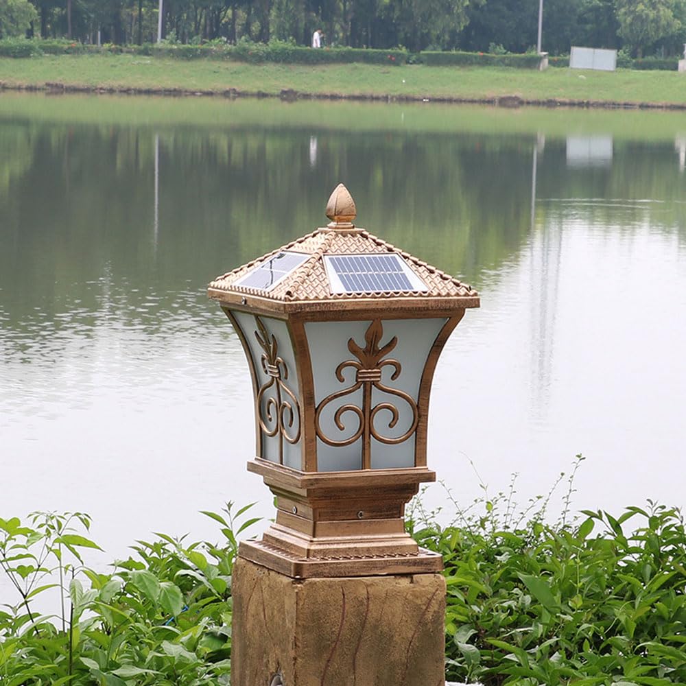 Lampy solarne, Oświetlenie Czołowe Do Wodoodpornej Zewnętrznej Części Ogrodzenia Ogrodowego LHead Werandy Tarasowej(Dark,20cm)