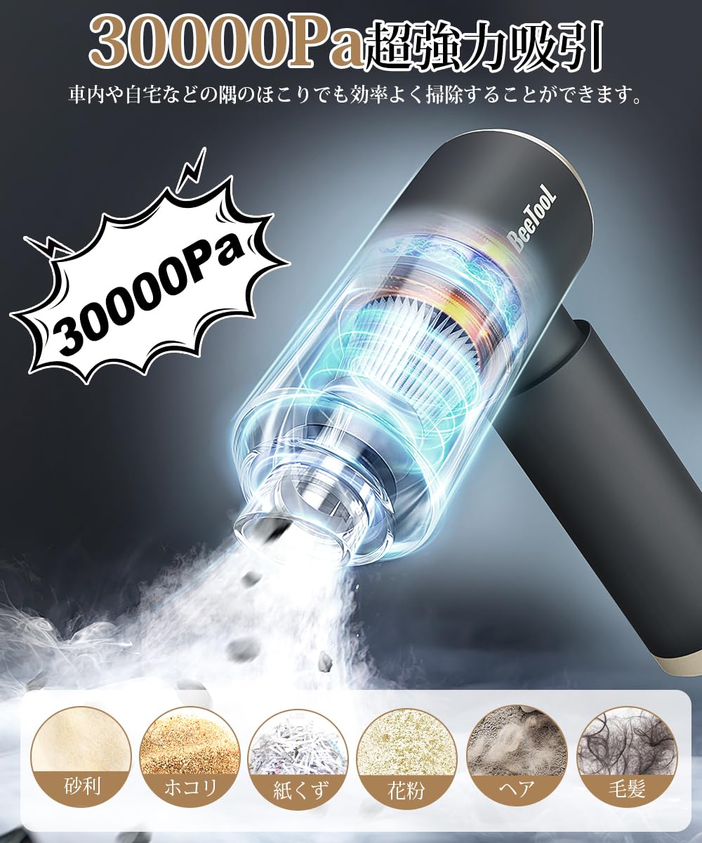 Amazon | 【新登場】ハンディクリーナー 多機能 車用掃除機 コードレス