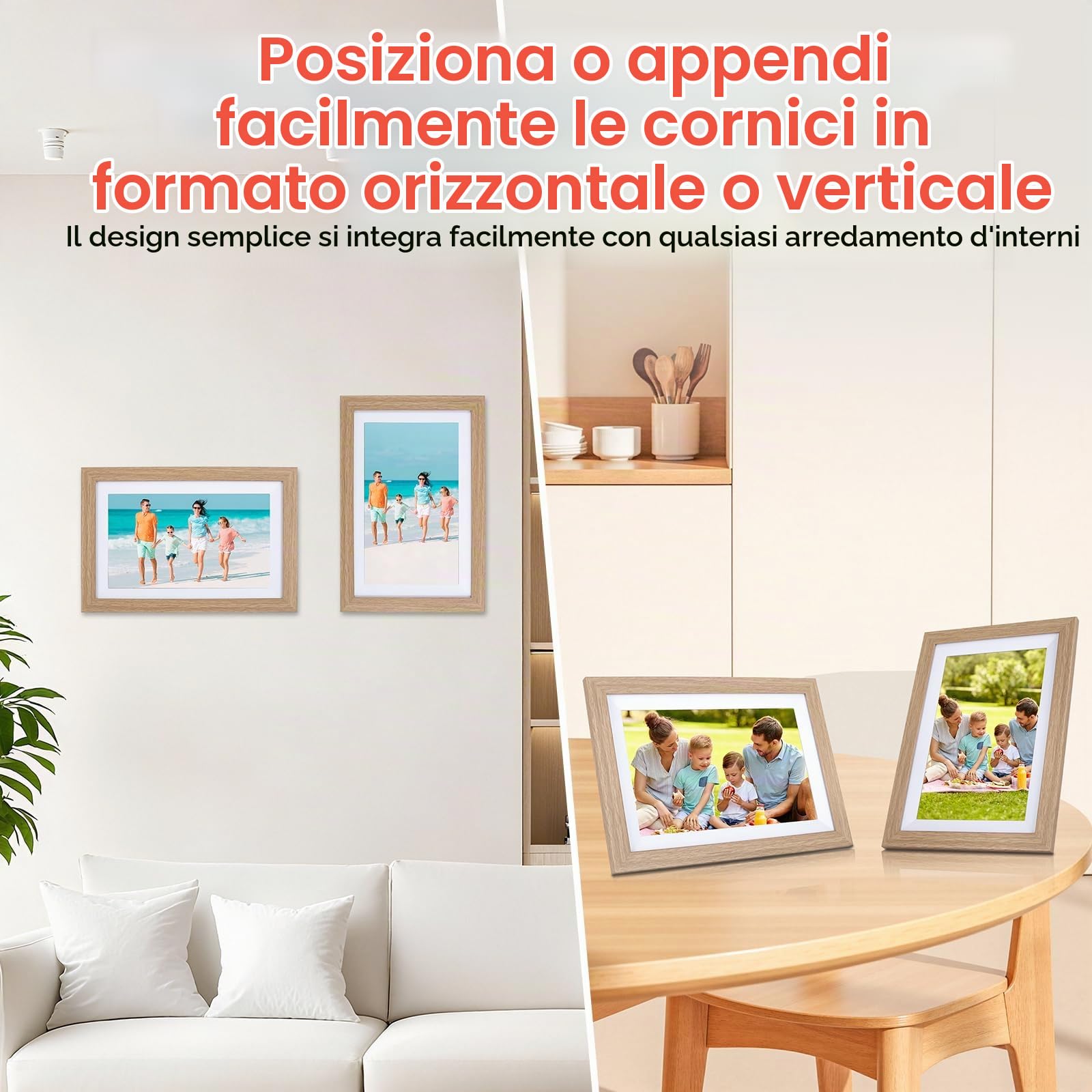 Cornice Digitale, Rollei Smart Frame WiFi 103 10,1 Pollici Frameo Portafoto Digitale 32GB IPS Touchscreen 1280x800 Condivisione di Foto e Video Legno di Quercia Cornice-Foto-Portafoto-Cornici-Digitali