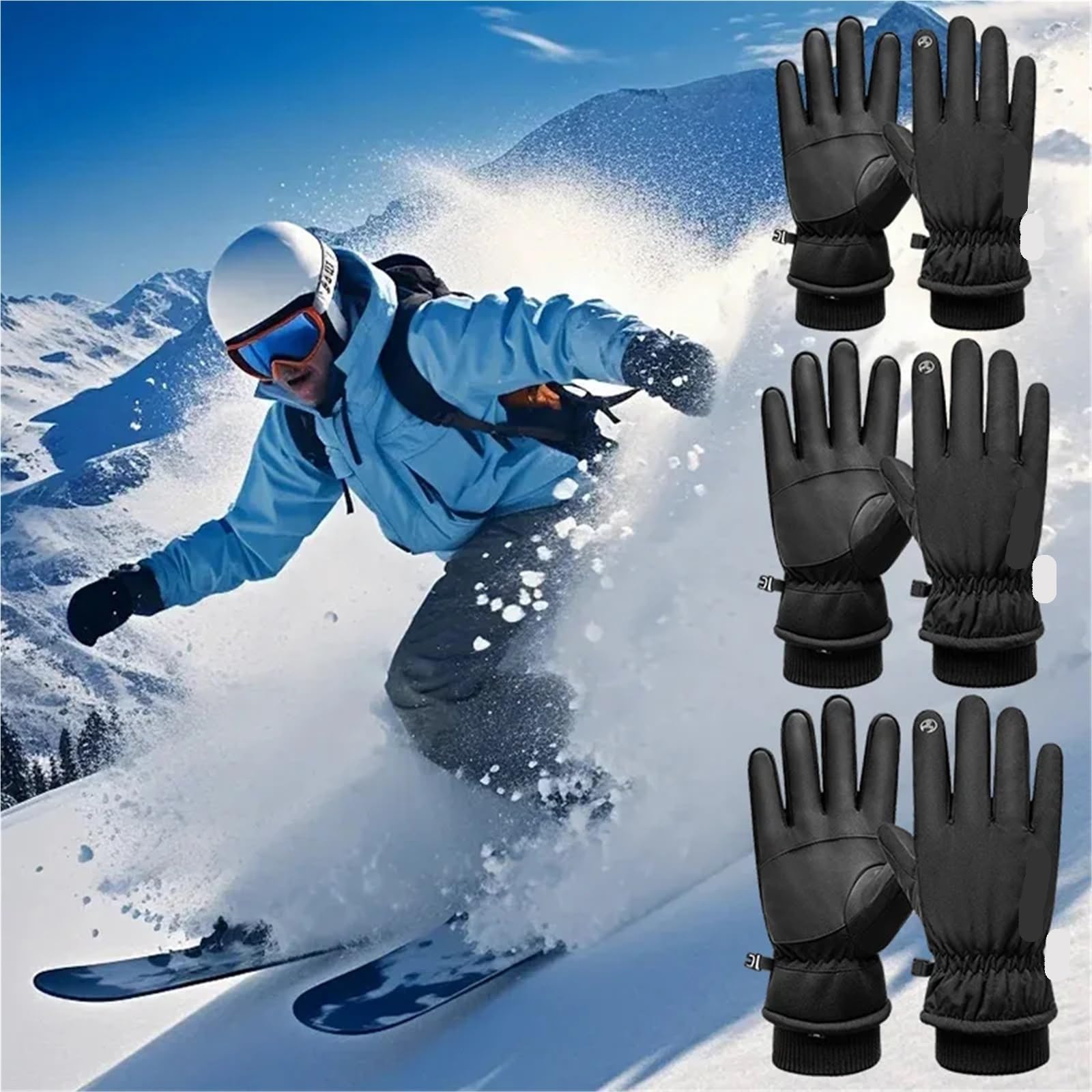 1 par de guantes invierno for escalada al aire libre, impermeables motocicleta hombre y mujer, térmicos ciclismo Snowboard Para MontañIsmo