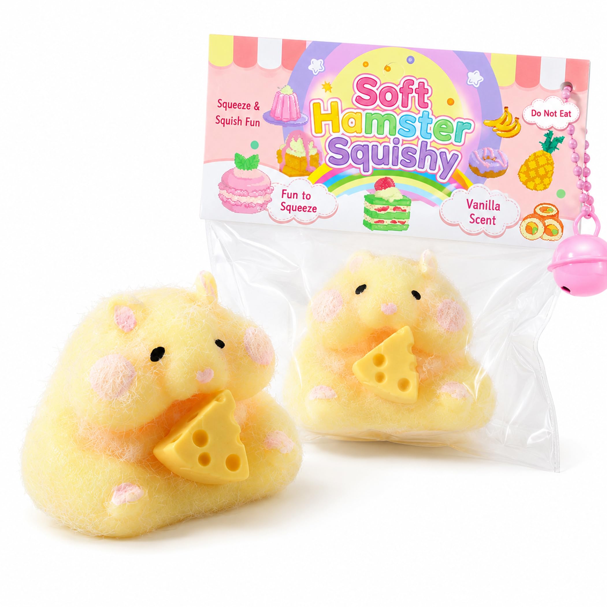 2027 New Cute Squeeze Hamster - Ultra Soft Silicone Hamster Squeeze Toy, Cute Stress Relief Squishy for Playing, Party, Alone (Yellow)