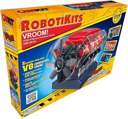 Miniatura 3 de OWI Inc Robotics Vroom! Motor de combustión modelo V8 Stem V8, kits educativos de cumpleaños STEM para bricolaje a partir de 12 años