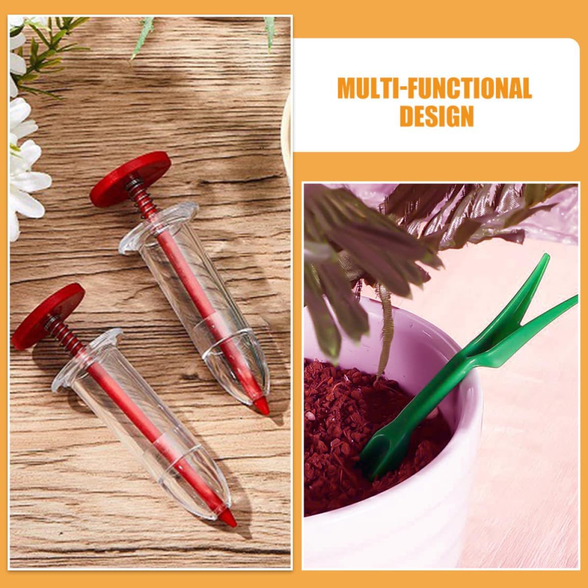 Operitacx Portable Plastic Garden Seeder Spreader Tool Set, Easy to Use Handheld Seed Planting Dispenser for Precise Seed Distribution in Home and Outdoor Gardening