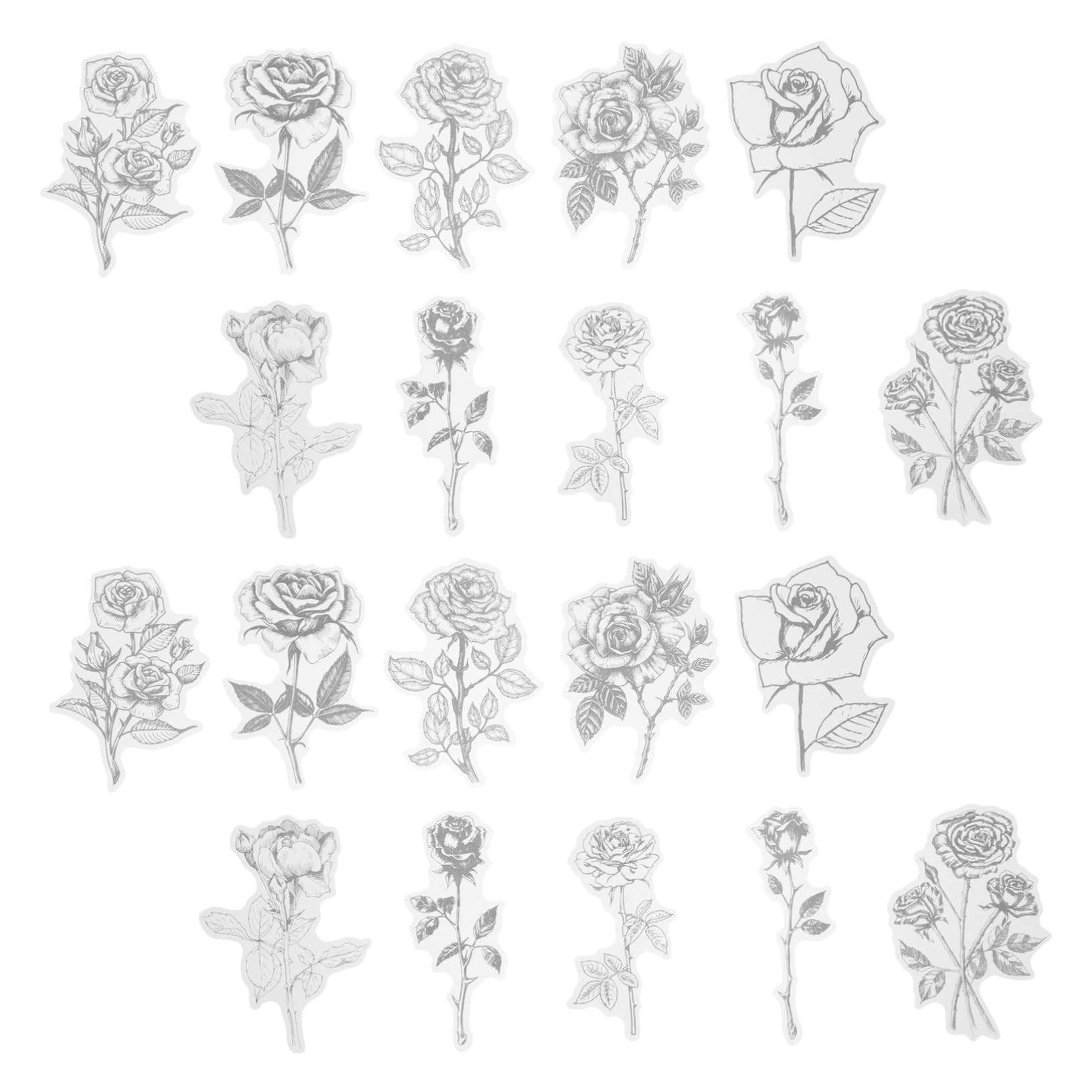 KONTONTY 20 Piezas Paquete de pegatinas de papel de pegatinas adhesivas pegatinas manualidades decoración etiquetas adhesivas álbum de recortes dorado pegatinas